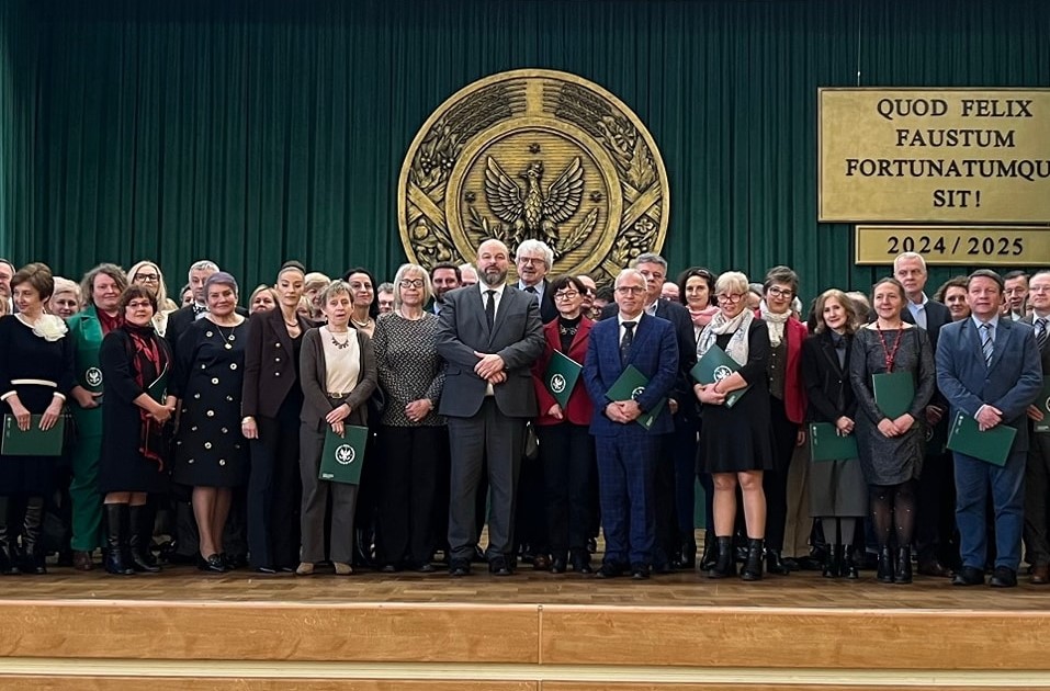 Zdjecie przedstawiające uczestników spotkania jubileuszowego z JM Rektorem SGGW